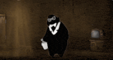 a silhouette of a man holding a gun in a room
