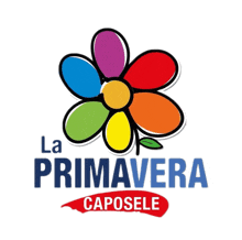 the logo for la primavera caposele has a colorful flower on it