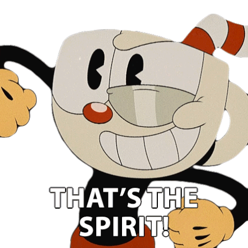 Thats The Spirit Cuphead Sticker - Thats The Spirit Cuphead The Cuphead Show Stickers