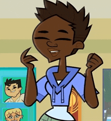 a cartoon character with the letter m on her sleeve
