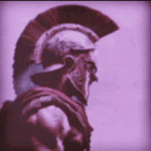 a painting of a roman soldier with a helmet on his head