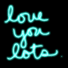 love you lots love text neon