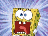 a cartoon of spongebob with his mouth open