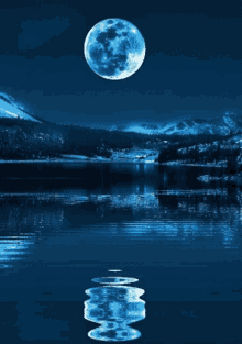 background moon over water