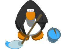 Penguin Mop Sticker - Penguin Mop Cleaning Stickers
