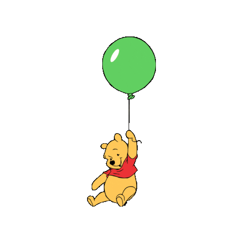 Balloon Flying Sticker - Balloon Flying Winnie The Pooh Stickers