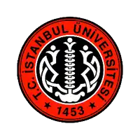 a red and black logo for istanbul universitesi