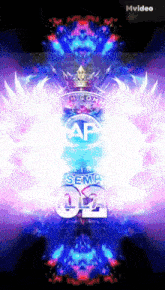 a purple and blue poster that says ap