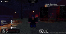 a screenshot of a game that says setup generators on it