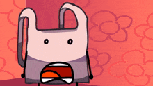 a cartoon drawing of a purple object with a black object behind it