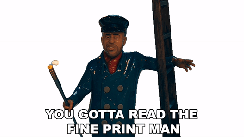 You Gotta Read The Fine Print Man Lamplighter Gary Sticker - You gotta read the  fine print man Lamplighter gary Candy cane lane - Discover & Share GIFs