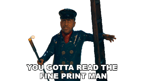 You Gotta Read The Fine Print Man Lamplighter Gary Sticker - You Gotta Read The Fine Print Man Lamplighter Gary Candy Cane Lane Stickers