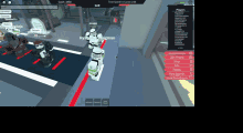 a screenshot of a video game shows a group of stormtroopers standing in a room