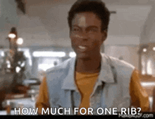 a man says how much for one rib in a restaurant
