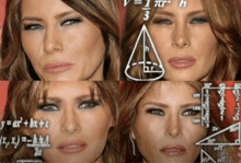 a woman 's face is surrounded by mathematical equations such as x = x2 + bx c