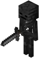 a skeleton in minecraft holding a sword