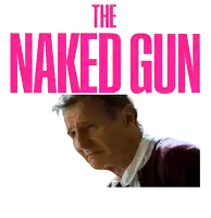 a poster for the movie the naked gun with a man in the background