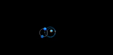 a blue sphere is floating in the dark