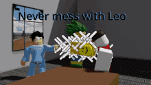 never mess with leo roblox memes roblox dumb gif