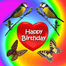 Happy Birthday Happy Bird Day GIF - Happy Birthday Happy Bird Day Birthday Butterflies GIFs