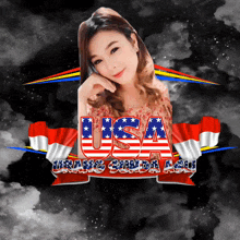 a picture of a woman and the word usa