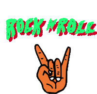 Rock N Roll Rock N Roll Hand Sign Sticker - Rock N Roll Rock N Roll Hand Sign Rock N Roll Sign Stickers