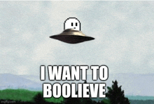 a pixel art of a flying saucer with a ghost on it .