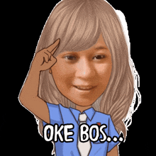 a cartoon drawing of a woman with the words oke bos
