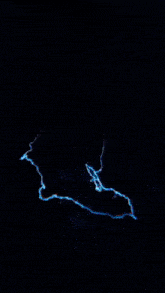 a lightning bolt strikes against a blue background