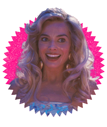 Smiling Barbie Sticker - Smiling Barbie Margot Robbie Stickers