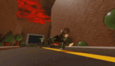 a computer generated image of a person riding a motorcycle