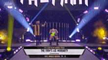 a wrestling match between the firm 's lee moriarty and the aew team