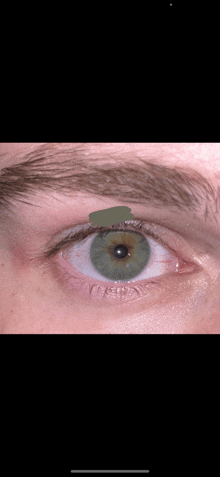 a close up of a person 's green eye with a green circle around it