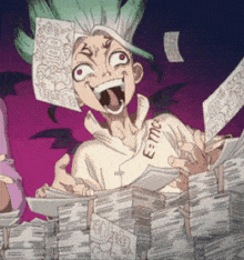 a cartoon character with a shirt that says e-mc on it