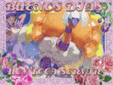 a greeting card that says " buenos dias " and " hoy toca servir "