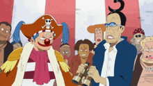 a group of cartoon characters including a pirate with a skull and crossbones on his hat