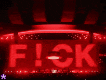 the word fxck is displayed on a red background