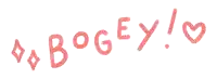 the word booey is written in red with a heart in the middle