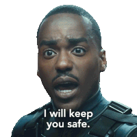 a man with a surprised look on his face and the words i will keep you safe