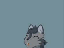 a cartoon of a wolf holding a waffle in its paws