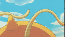 a cartoon dragon is standing in front of a colorful background