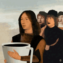 When Ur Coworker Gets The Last Cup Of Coffee GIF - Classical Painting Coffee GIFs