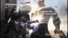a video game is being played in spanish and says el jugador de toibash mas debil