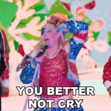 You Better Not Cry Jojo Siwa GIF - You Better Not Cry Jojo Siwa Santa Claus Is Coming To Town Song GIFs
