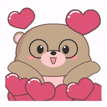 baby brown bear heart love
