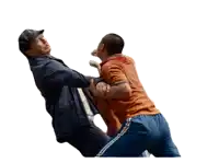 two men fighting with the words " not even close " above them