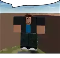 a picture of a roblox character with a speech bubble that says zerociento22