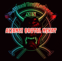 a picture of a demon with the words aliansi brutal nekat