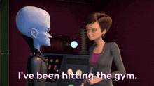 a cartoon character says i 've been hitting the gym next to another character