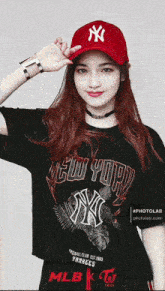 a blurry photo of a person with red hair
